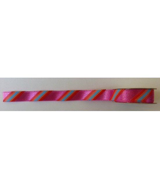 Ruban à rayures sur fond fushia