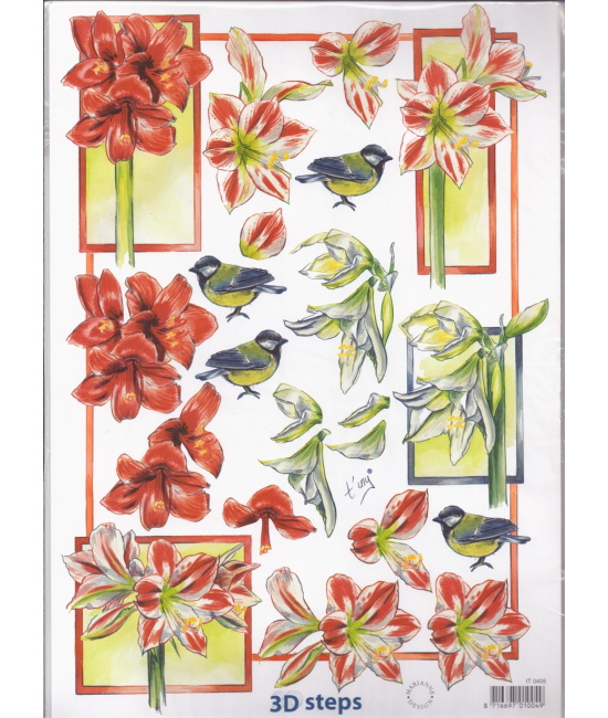 papier à découper fleurs et oiseaux carterie