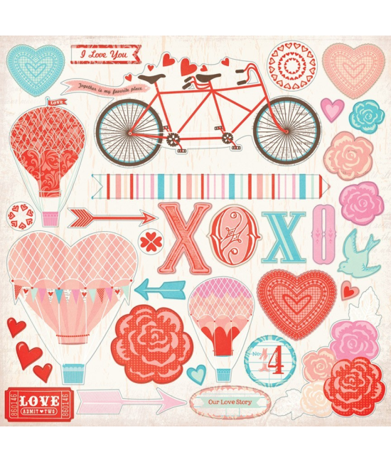 feuille de stickers lucky in love MME