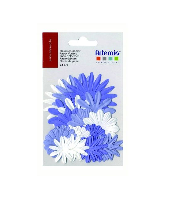 24 fleurs en papier mauves ARTEMIO