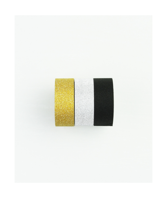3 rouleaux de washi tape or pailleté KESI'ART