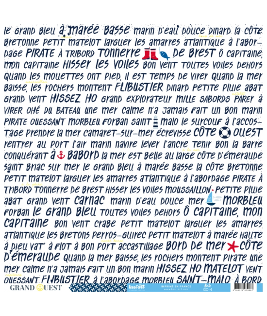 Papier recto verso 30,5cm x 30,5cm Grand Ouest Batz KESI'ART
