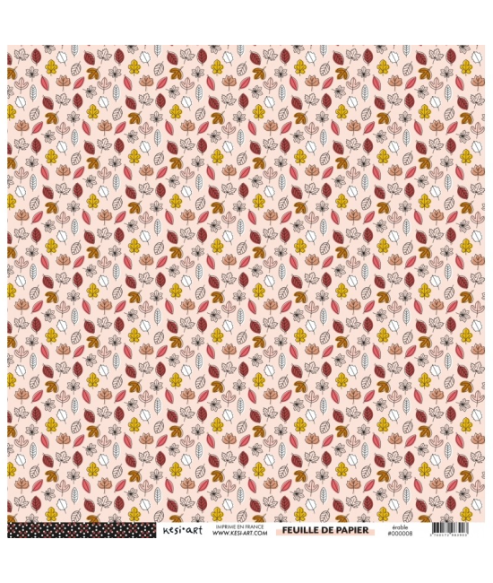 Papier scrapbooking recto verso Erable KESI'ART