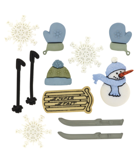 11 Boutons temps d'hiver RAYHER