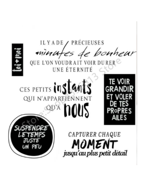 Tampons transparents "instants de bonheur"