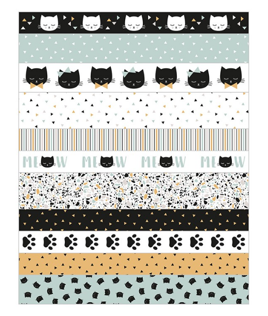 3 feuilles de masking tape "chat" ARTEMIO