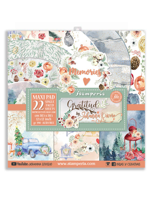 Pochette de 22 feuilles recto verso Gratitude Stamperia