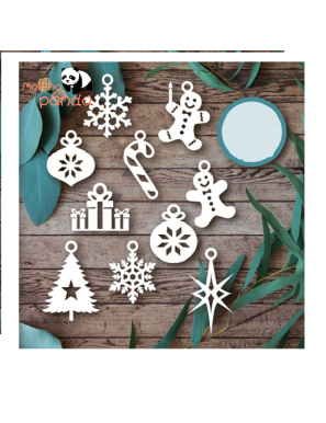 Die Noël - Set de 10 boules fantaisies de Noël
