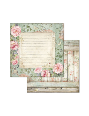 Pochette de 10 feuilles recto verso House of roses Stamperia