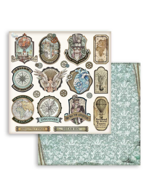 Pochette de 10 feuilles recto verso Sir vagabond Stamperia