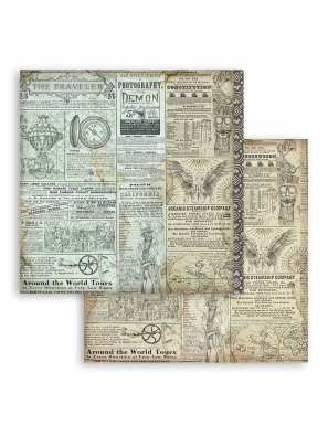 Pochette de 10 feuilles recto verso Sir vagabond Stamperia