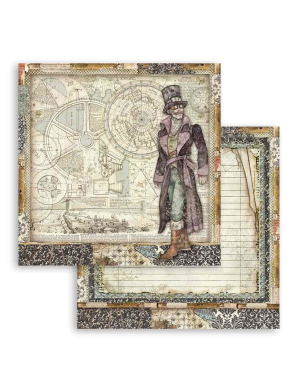 Pochette de 10 feuilles recto verso Sir vagabond Stamperia