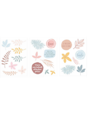 3 feuilles de stickers cartonnés Slow Life