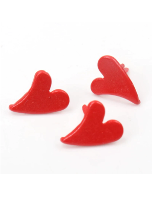 10 Attaches parisiennes coeurs rouge
