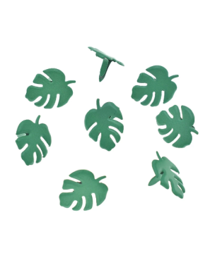 10 Attaches parisiennes feuilles vertes