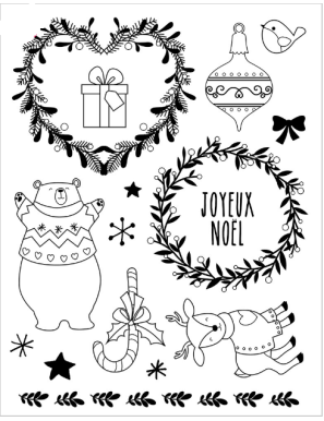 Tampons transparents ours de Noël ARTEMIO