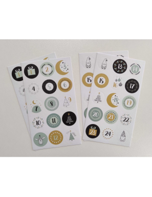 4 Planches stickers ronds imagine Noël - ARTEMIO