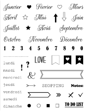 Tampons transparents Bullet journal ARTEMIO
