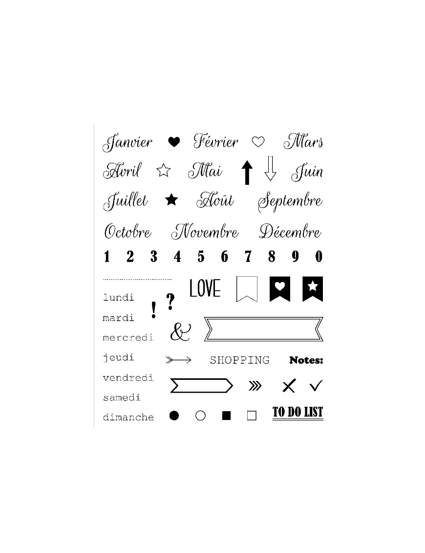 Tampons transparents Bullet journal ARTEMIO