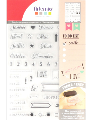 Tampons transparents Bullet journal ARTEMIO