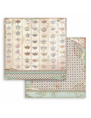 Pochette de 10 feuilles recto verso Alice Through the looking glass Stamperia