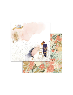 Pochette de 22 feuilles recto verso Love story Stamperia