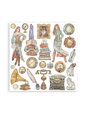 Pochette de 10 feuilles recto verso Lady vagabond lifestyle Stamperia