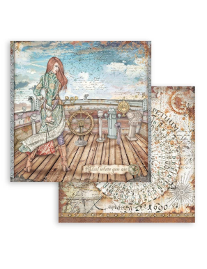 Pochette de 10 feuilles recto verso Lady vagabond lifestyle Stamperia