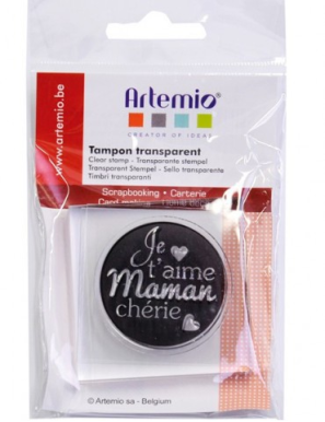 Tampon transparent + bloc acrylique "Maman" ARTEMIO