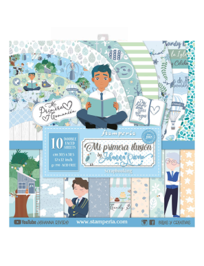 Pochette de 10 feuilles recto Mi primera llusion nino Stamperia