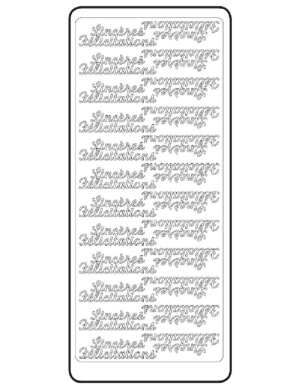 Planche de stickers peel off doré "Sincères félicitations"