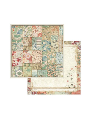 Pochette de 10 feuilles recto verso Oriental Garden Stamperia