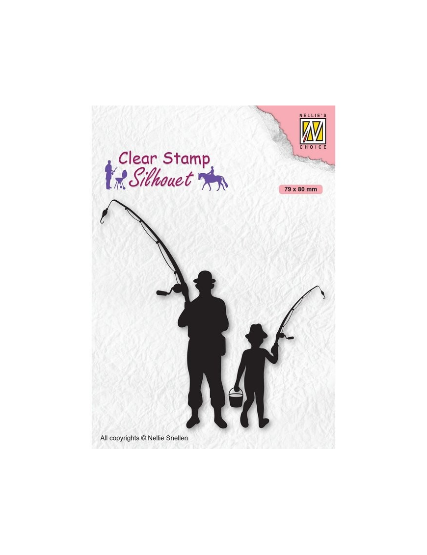 Tampon transparent Papy et son petit fils à la pêche NELLIE SNELLEN