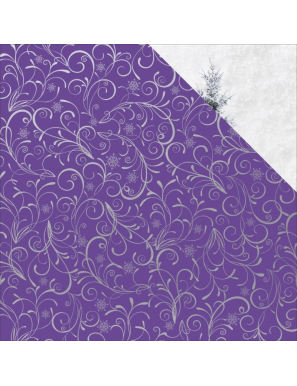 Papier recto verso Christmas Jewel Silver Swirl KAISERCRAFT
