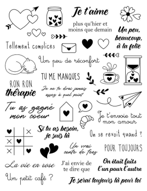 Tampons transparents sentiments amour ARTEMIO