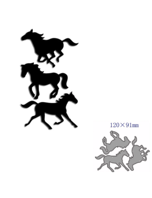 Dies chevaux en pleine course