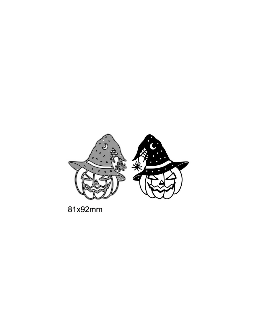 Die Halloween - citrouille et son chapeau de sorcière