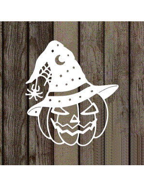 Die Halloween - citrouille et son chapeau de sorcière