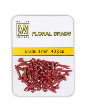 40 Attaches parisiennes rondes couleur rouge  Nellie Snellen