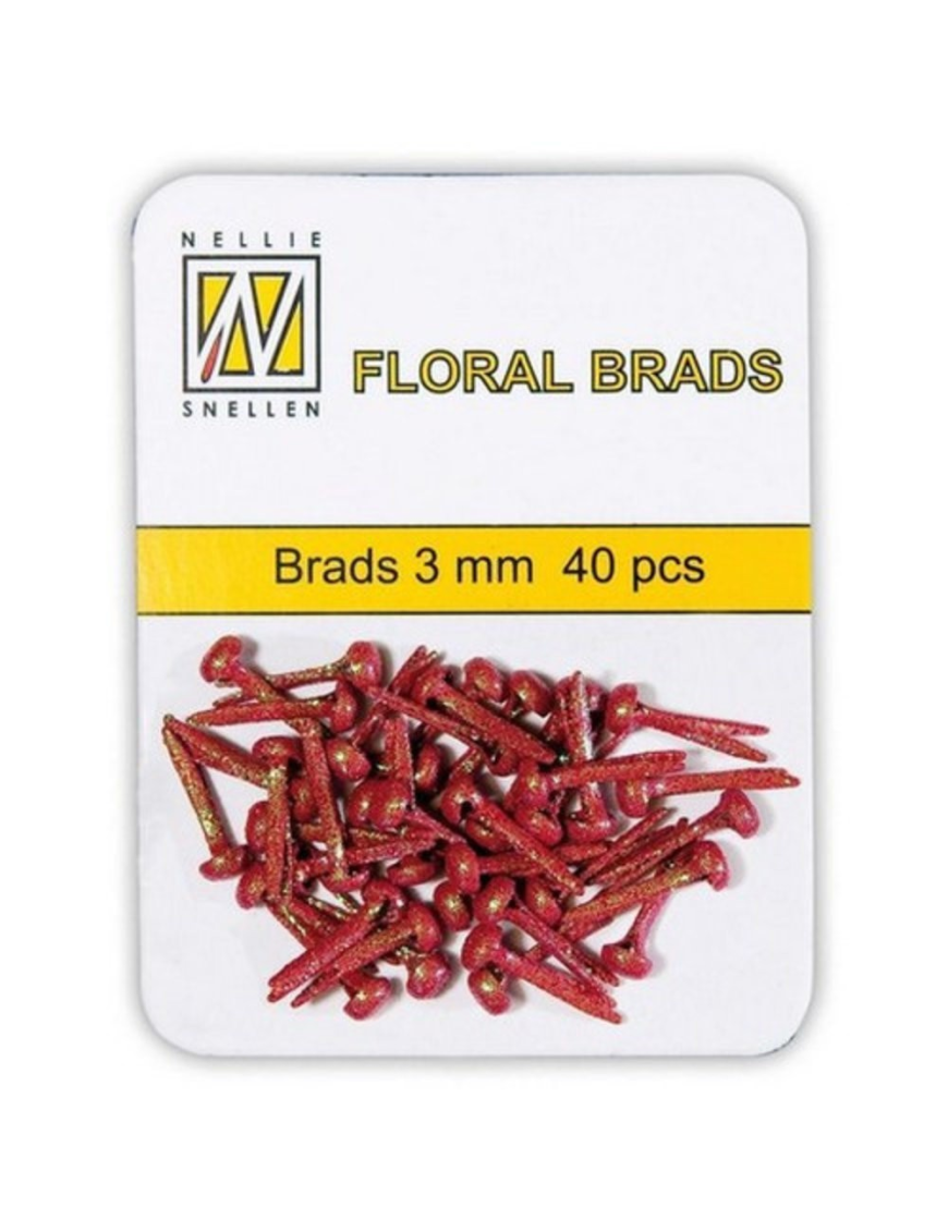 40 Attaches parisiennes rondes couleur rouge  Nellie Snellen