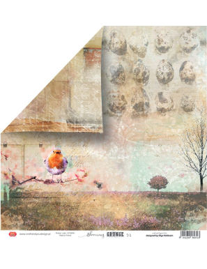 Pochette de 12 feuilles Blooming Grunge Craft and you design