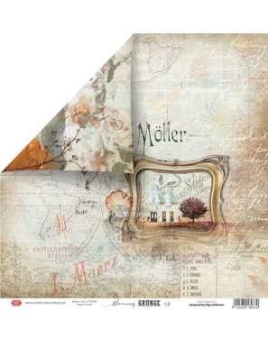 Pochette de 12 feuilles Blooming Grunge Craft and you design