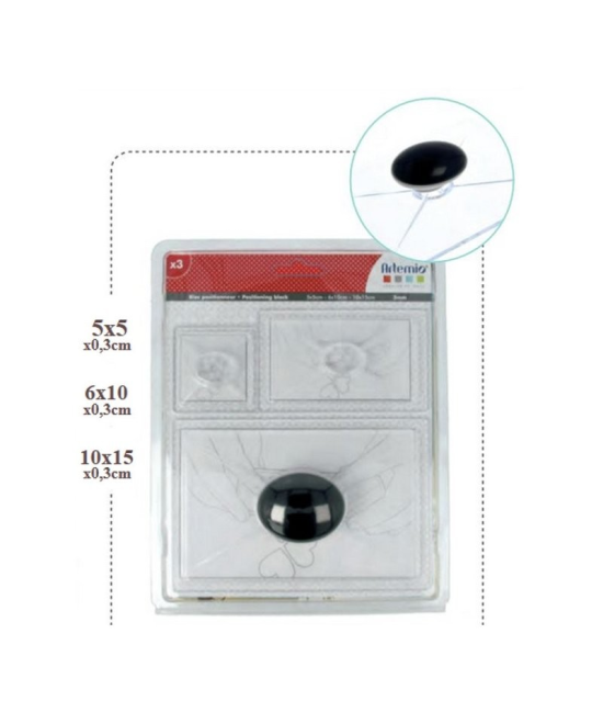 Kit de 3 blocs acryliques pour tampons transparents
