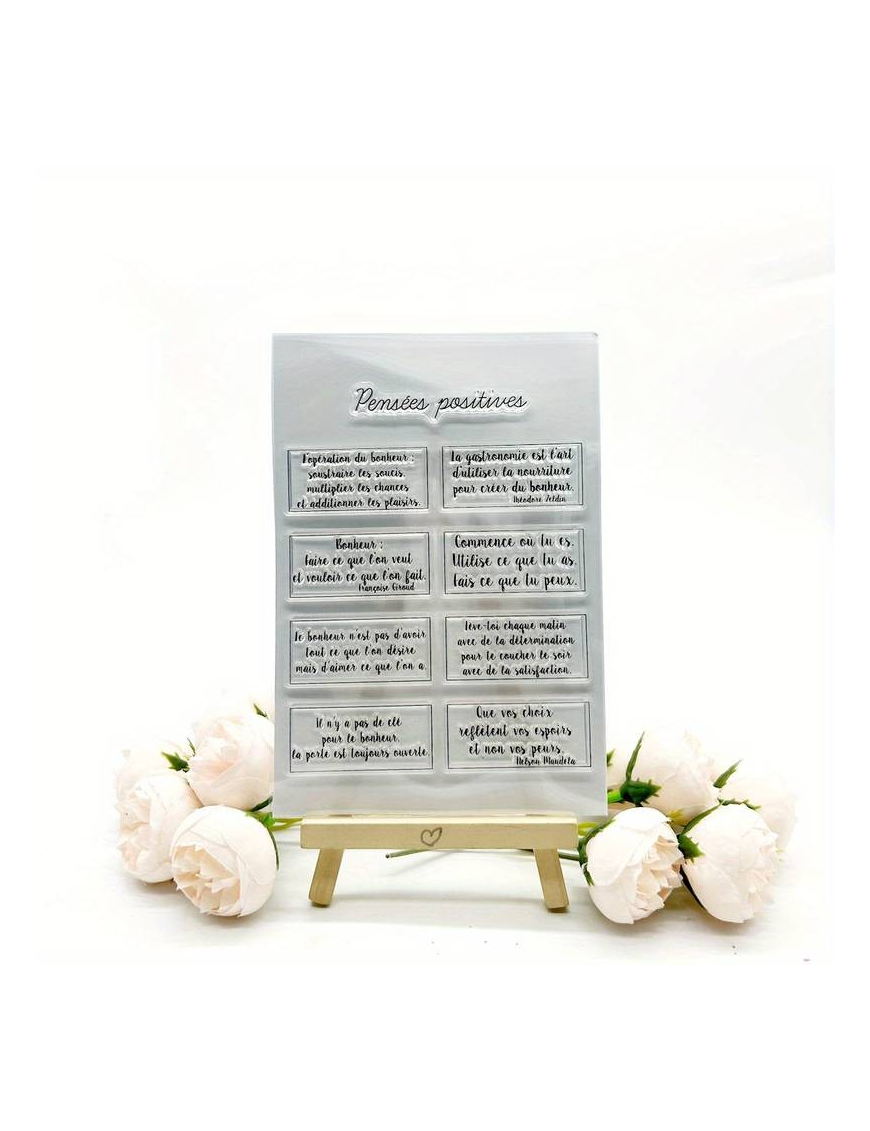 Tampons transparents "Pensées positives"