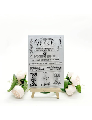 Tampons transparents textes Joyeux Noël