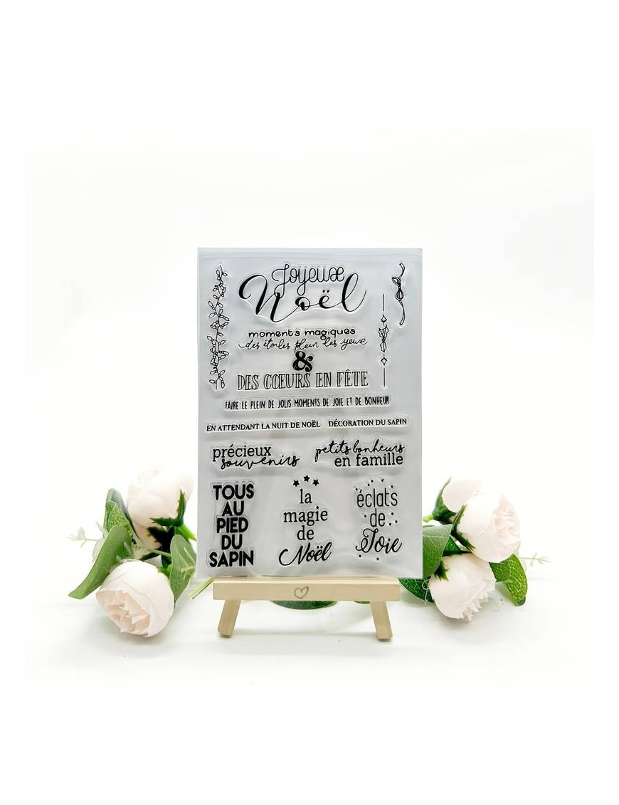 Tampons transparents textes Joyeux Noël