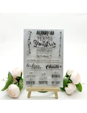 Tampons transparents textes Halloween