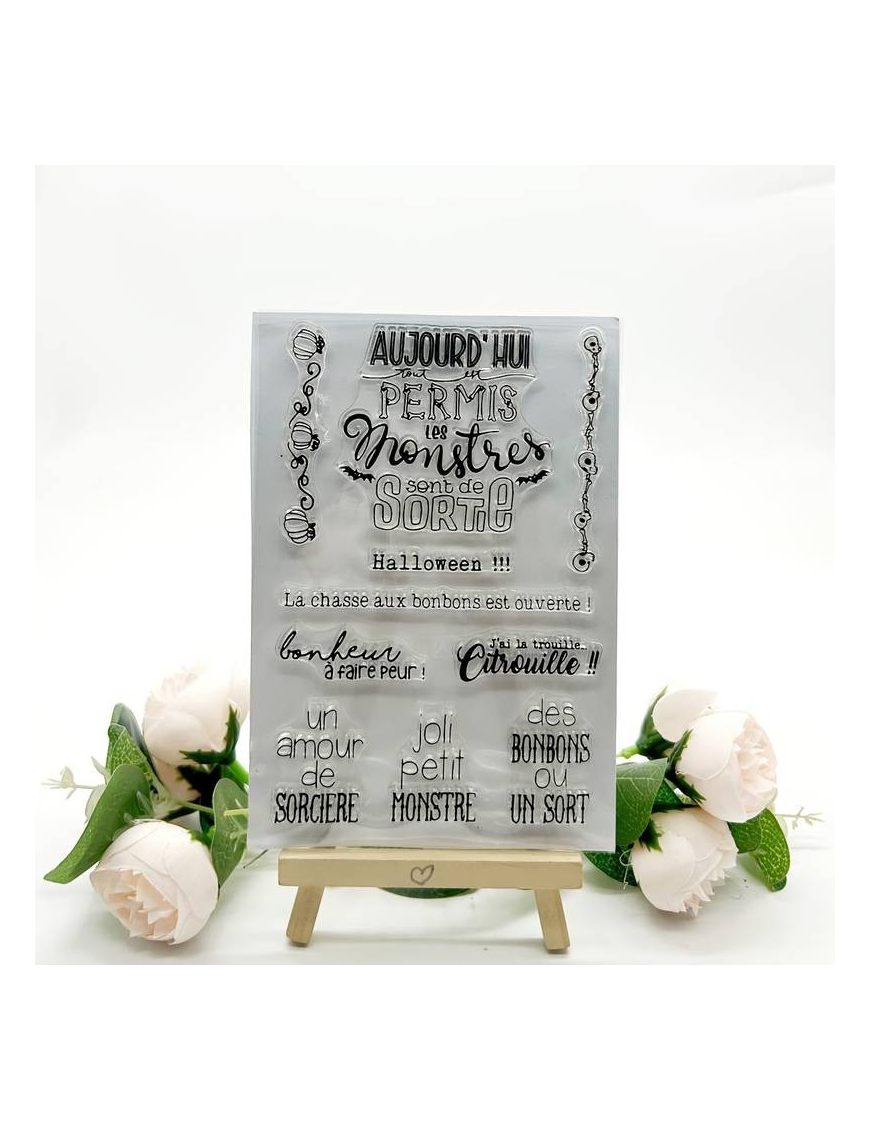 Tampons transparents textes Halloween