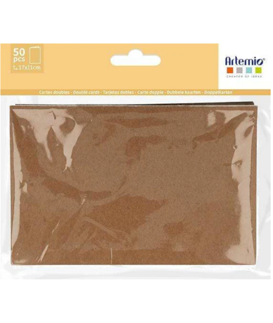 50 cartes double kraft  ARTEMIO 17cm x 11cm