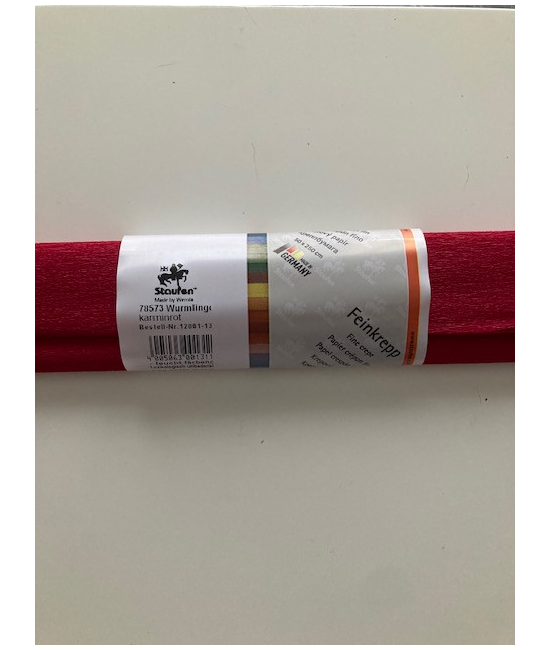 Papier crépon rouge 50cm x 2,5m STAUFEN